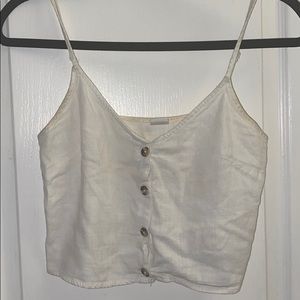 White button down tank top/crop top